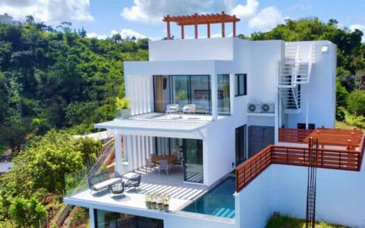 Villa de 3 habitaciones con vista al mar en una residencia cerrada central